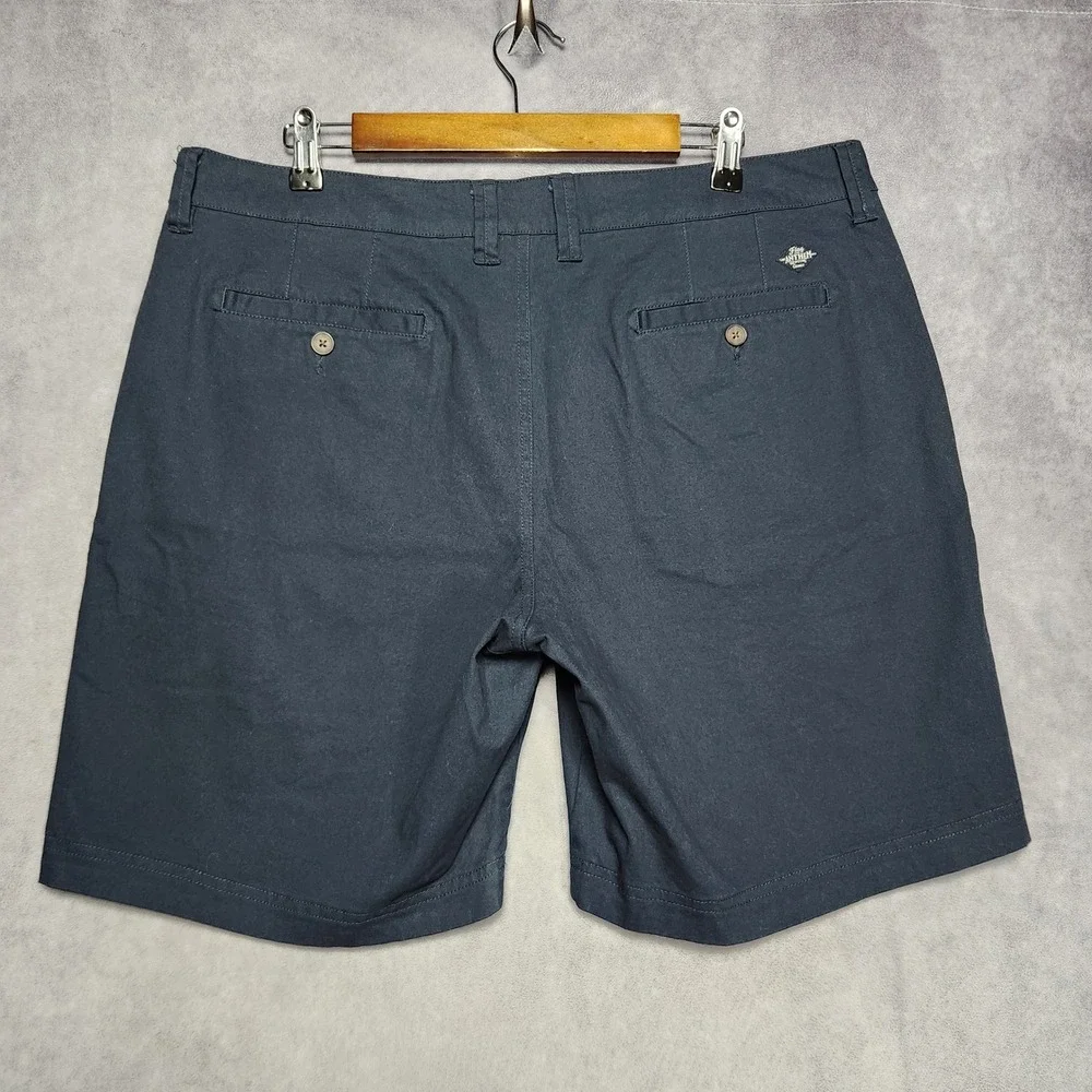 Flag & Anthem Mens Navy Blue Chino Shorts Size 34 CORESH409 Stretch‎ Flat Front